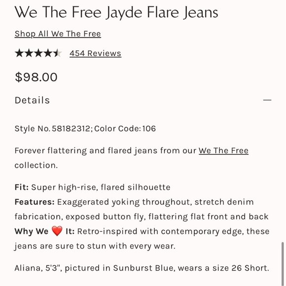 We The Free People Jayde Flare Jeans Size 25 Waist High Rise WashedOut OB1184972 - Picture 12 of 14